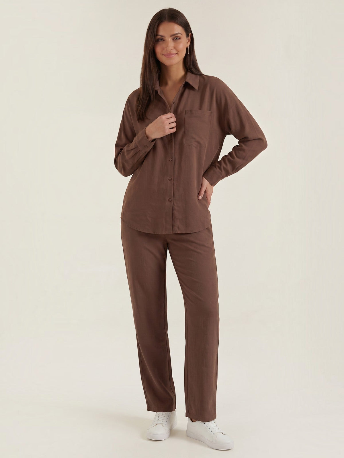 Amber Baumwoll Hosenanzug mit Overshirt