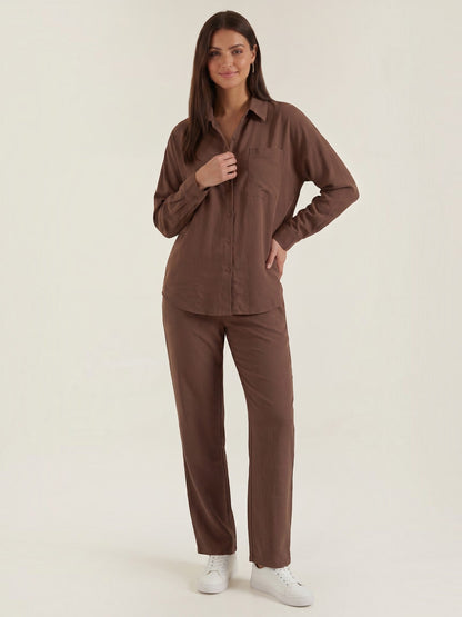 Amber Baumwoll Hosenanzug mit Overshirt