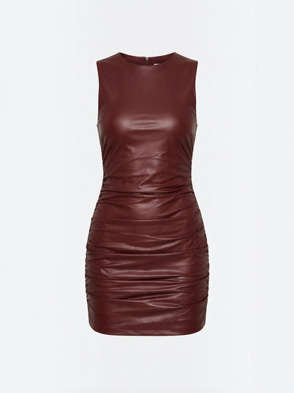 Bernice Minikleid in glänzender Lederoptik