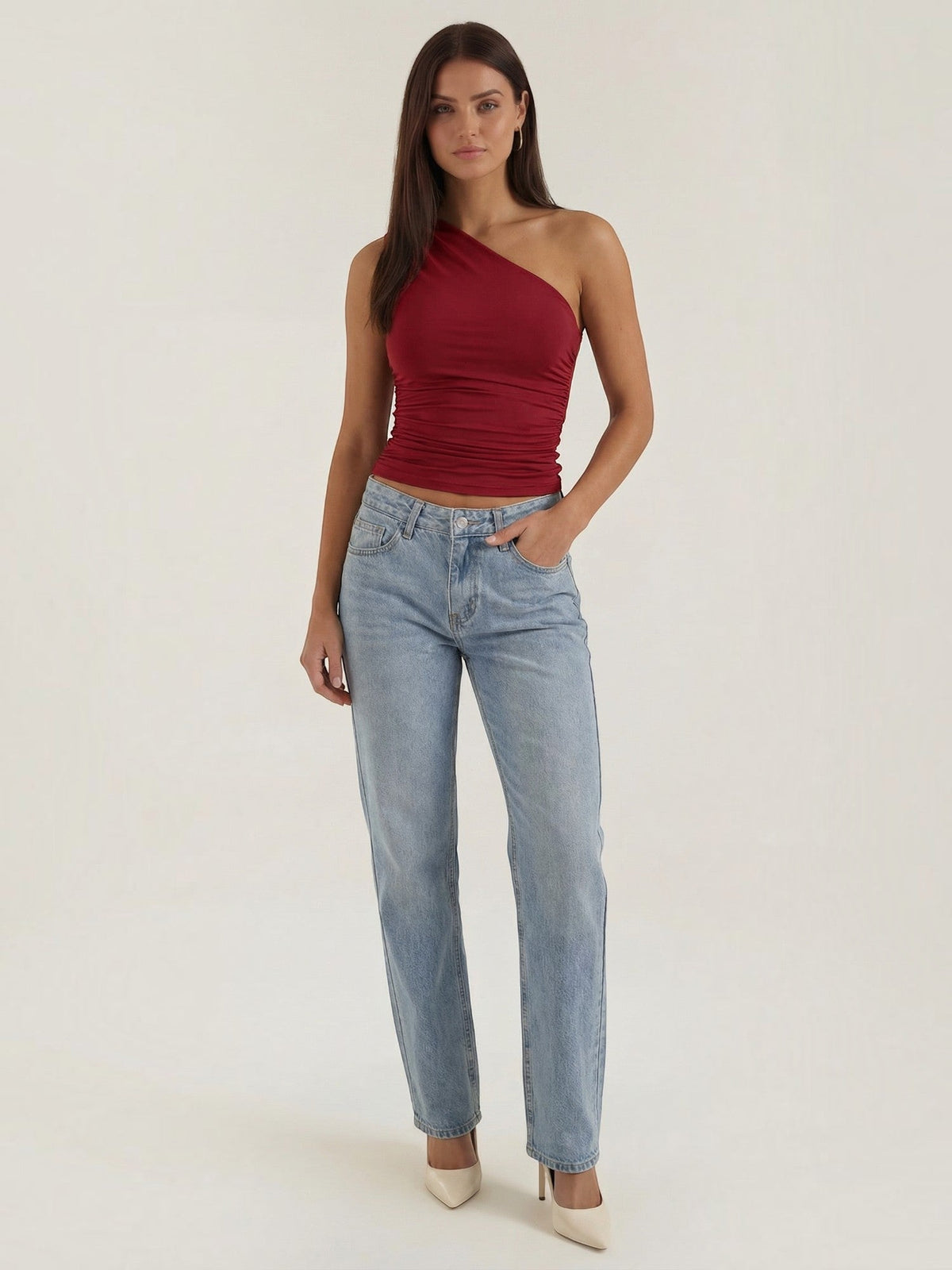 Briony Ärmelloses One-Shoulder-Top