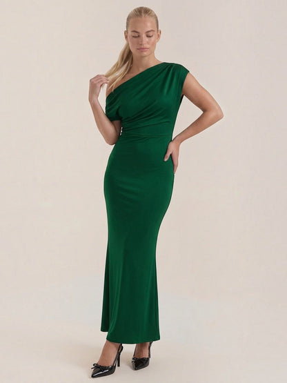 Candice Einschulter-Maxikleid