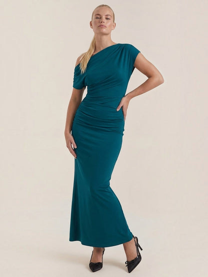 Candice Einschulter-Maxikleid