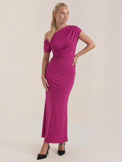 Candice Einschulter-Maxikleid