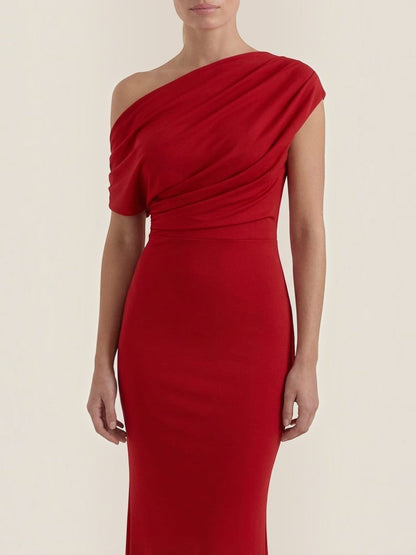 Candice Einschulter-Maxikleid