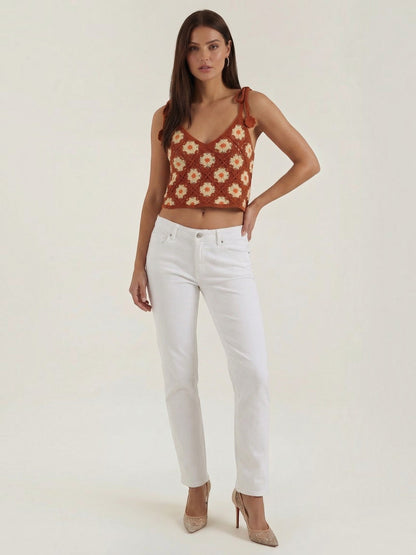 Gretchen Häkel-Top mit Blumenprint