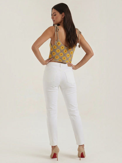 Gretchen Häkel-Top mit Blumenprint