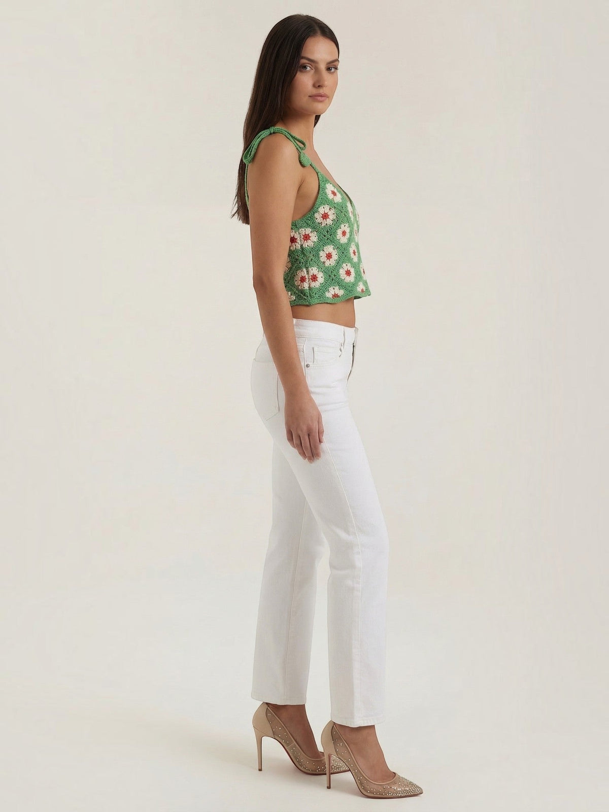 Gretchen Häkel-Top mit Blumenprint
