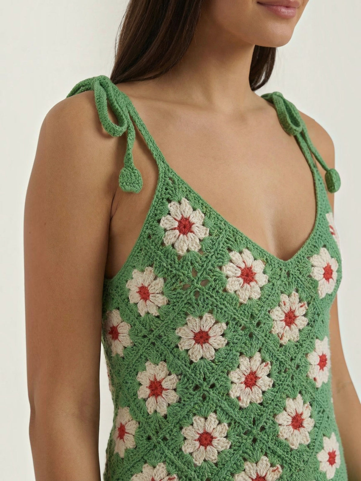 Gretchen Häkel-Top mit Blumenprint
