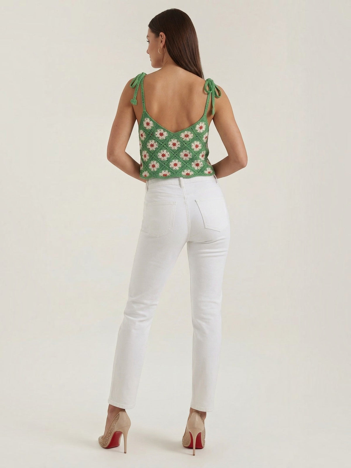 Gretchen Häkel-Top mit Blumenprint