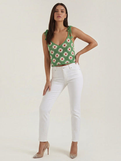 Gretchen Häkel-Top mit Blumenprint