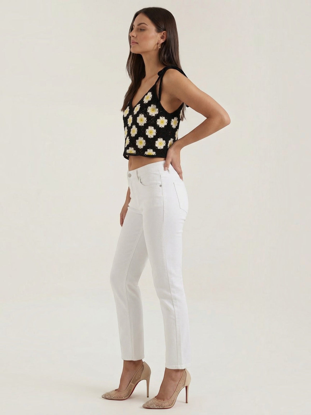Gretchen Häkel-Top mit Blumenprint