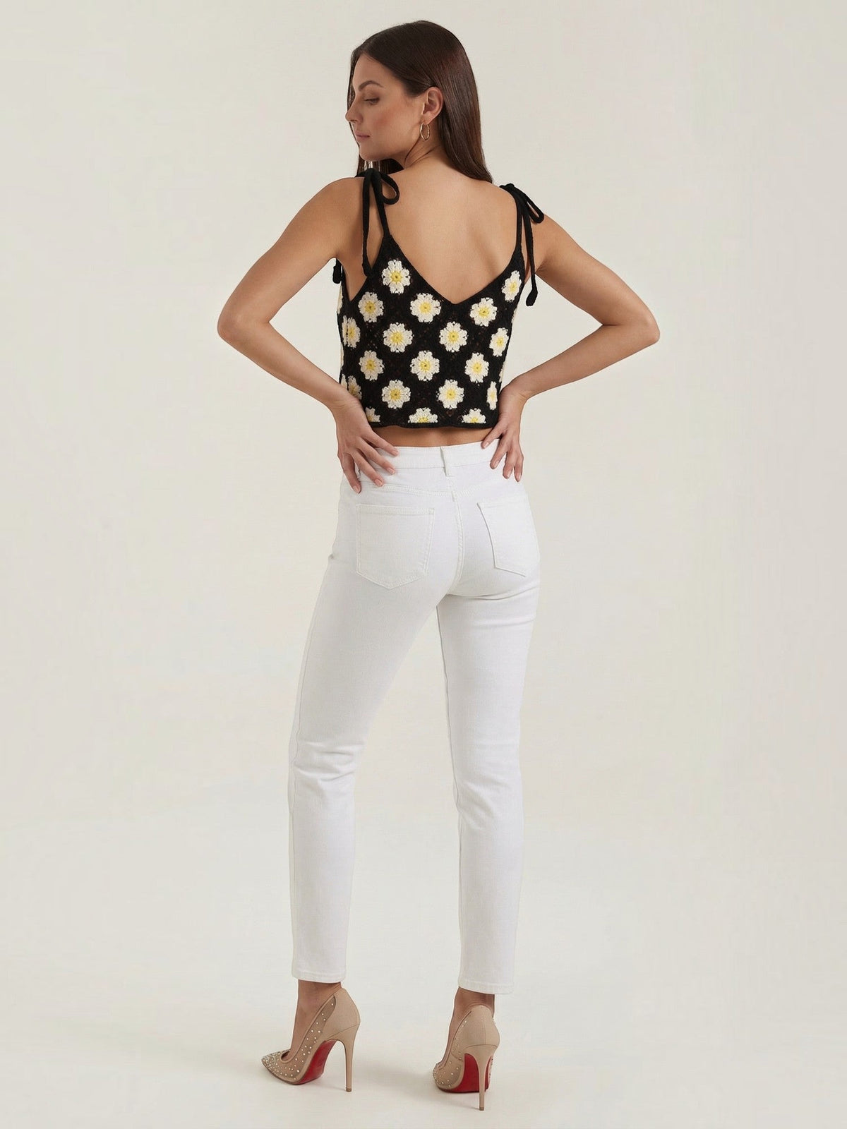 Gretchen Häkel-Top mit Blumenprint