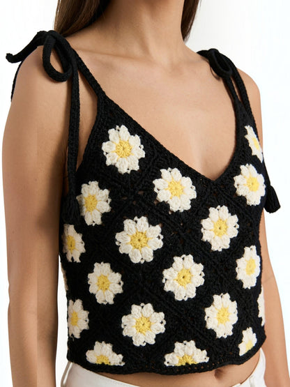 Gretchen Häkel-Top mit Blumenprint