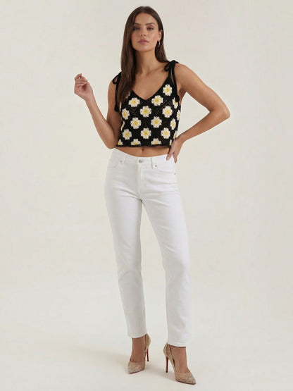 Gretchen Häkel-Top mit Blumenprint