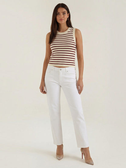 Heloise Strick-Crop-Top mit Streifenmuster