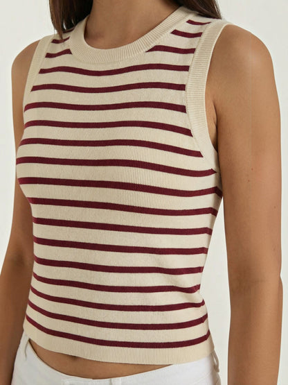 Heloise Strick-Crop-Top mit Streifenmuster