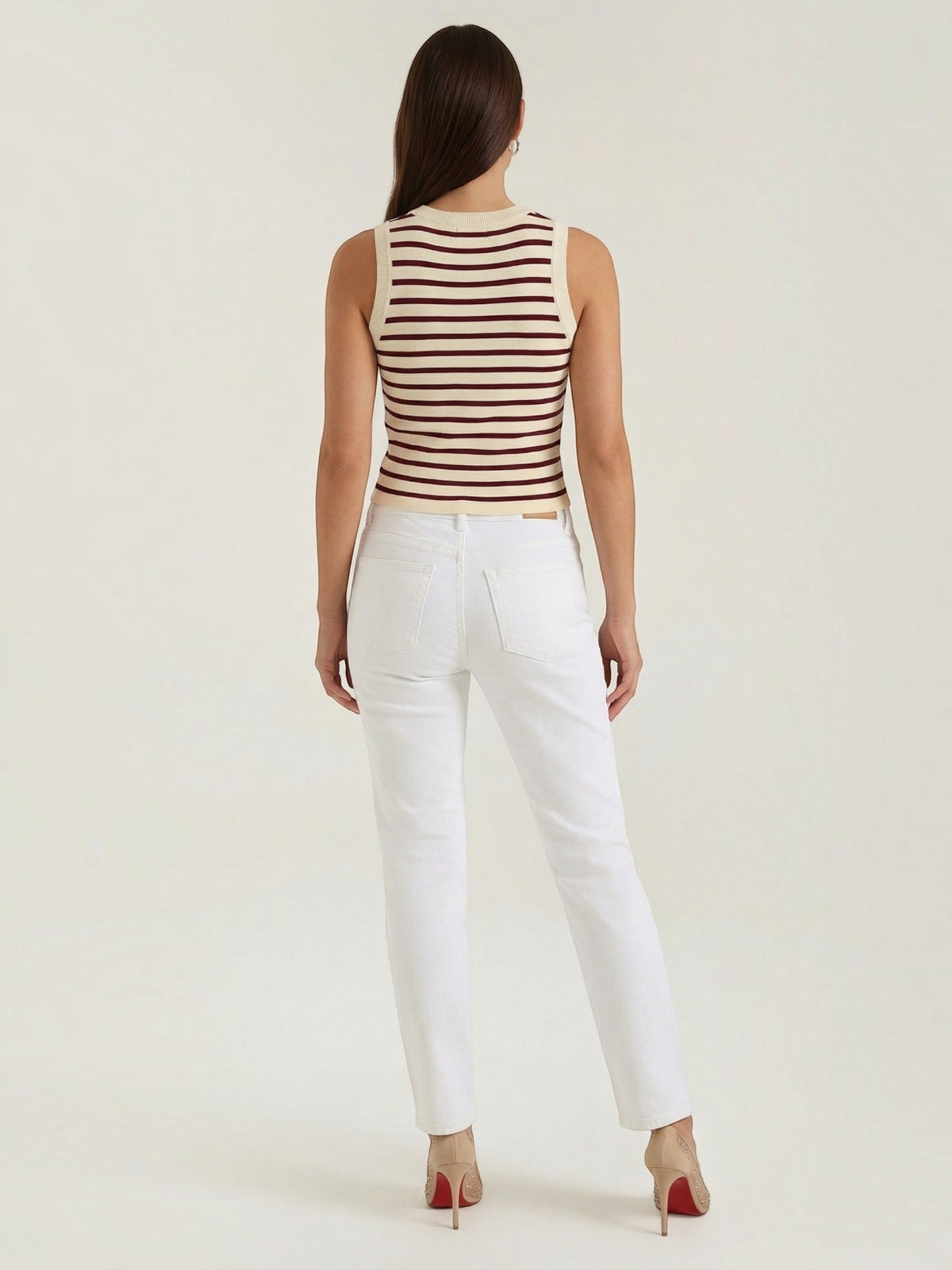 Heloise Strick-Crop-Top mit Streifenmuster