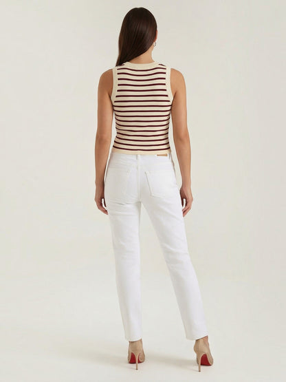 Heloise Strick-Crop-Top mit Streifenmuster