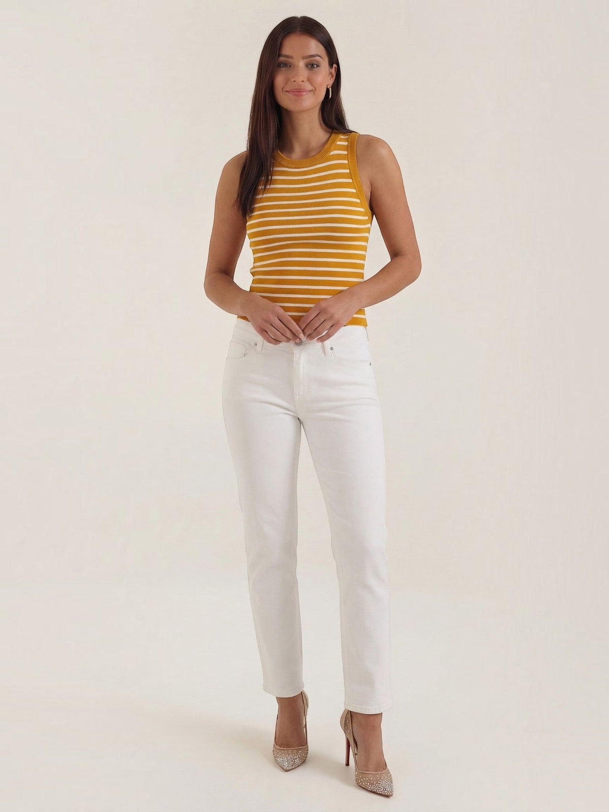 Heloise Strick-Crop-Top mit Streifenmuster