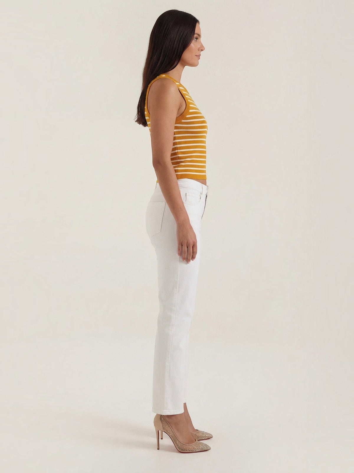Heloise Strick-Crop-Top mit Streifenmuster