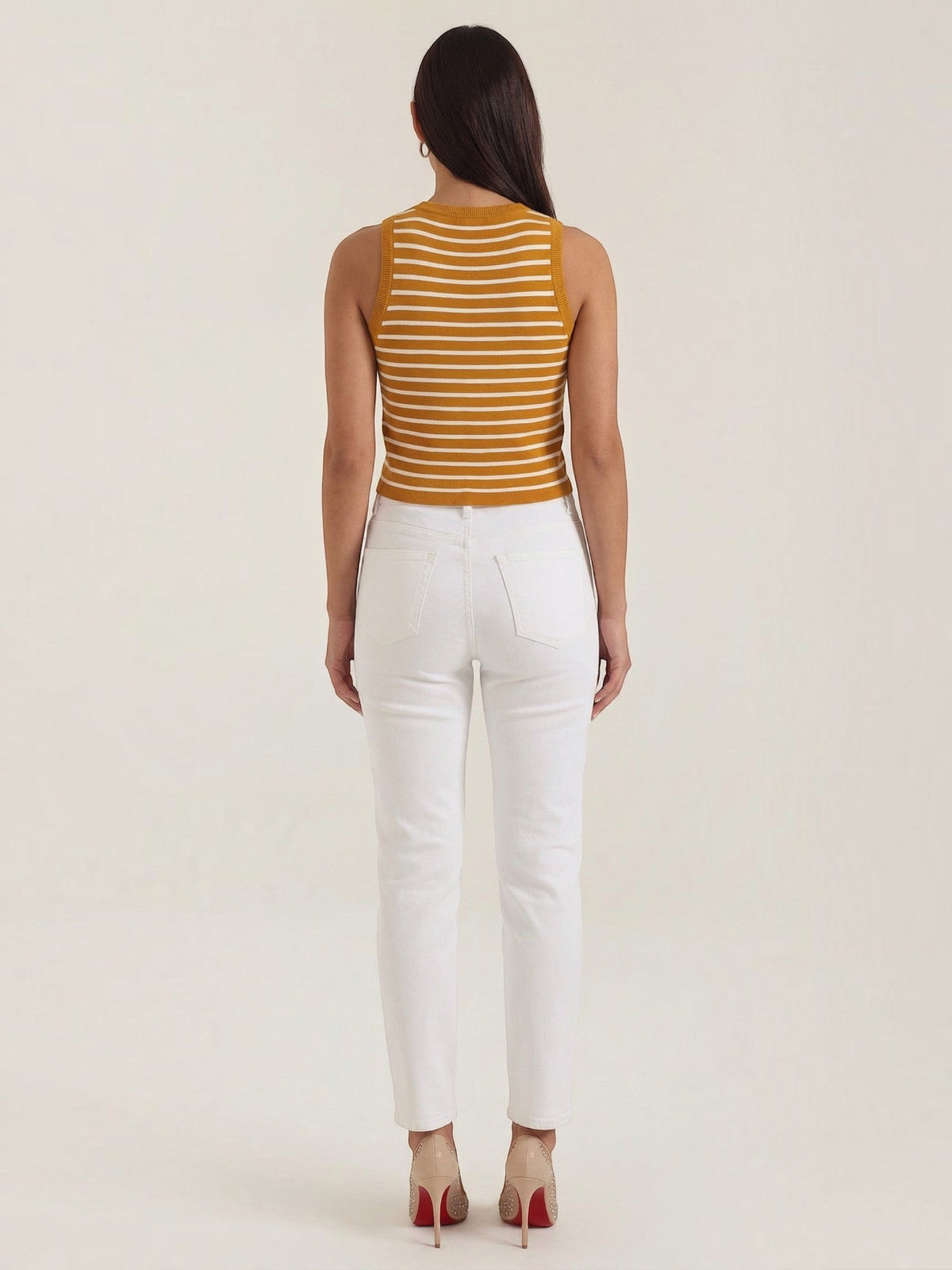 Heloise Strick-Crop-Top mit Streifenmuster