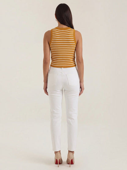 Heloise Strick-Crop-Top mit Streifenmuster