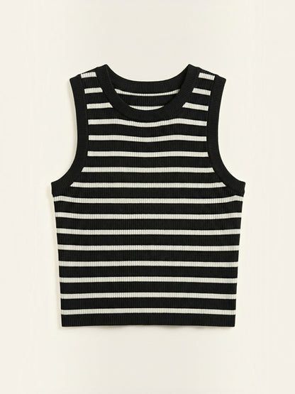 Heloise Strick-Crop-Top mit Streifenmuster