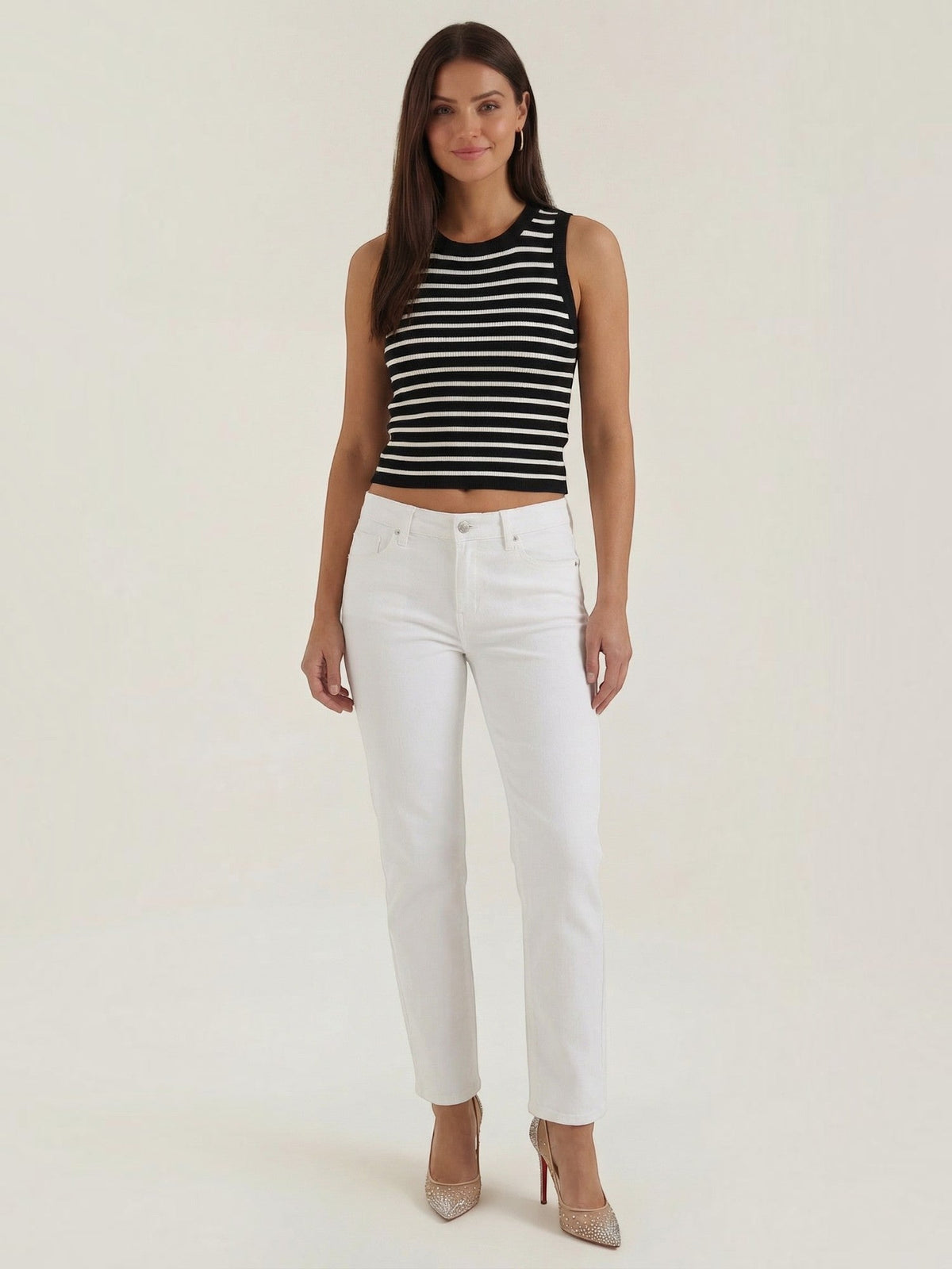 Heloise Strick-Crop-Top mit Streifenmuster