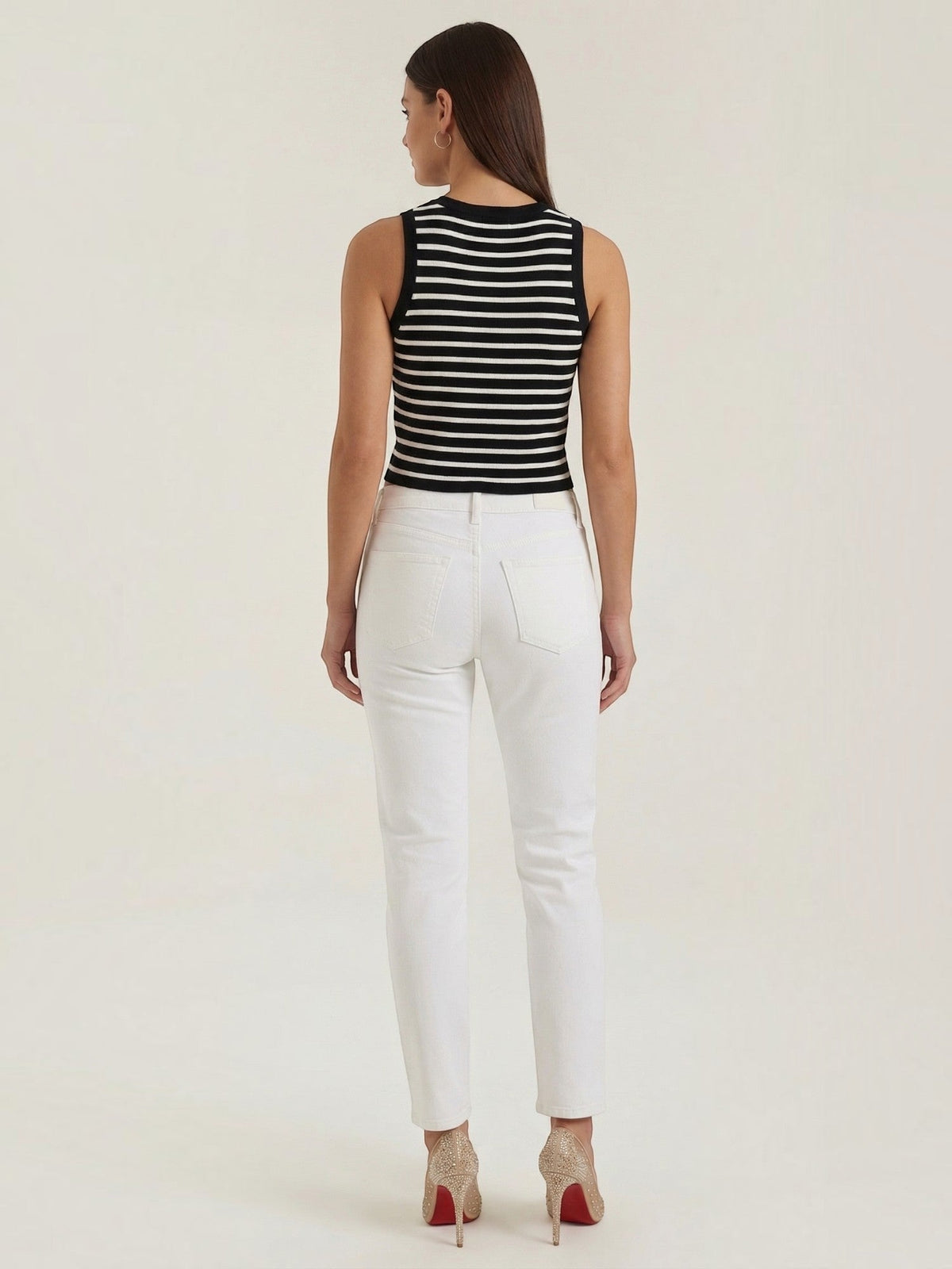Heloise Strick-Crop-Top mit Streifenmuster