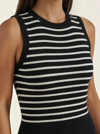 Heloise Strick-Crop-Top mit Streifenmuster