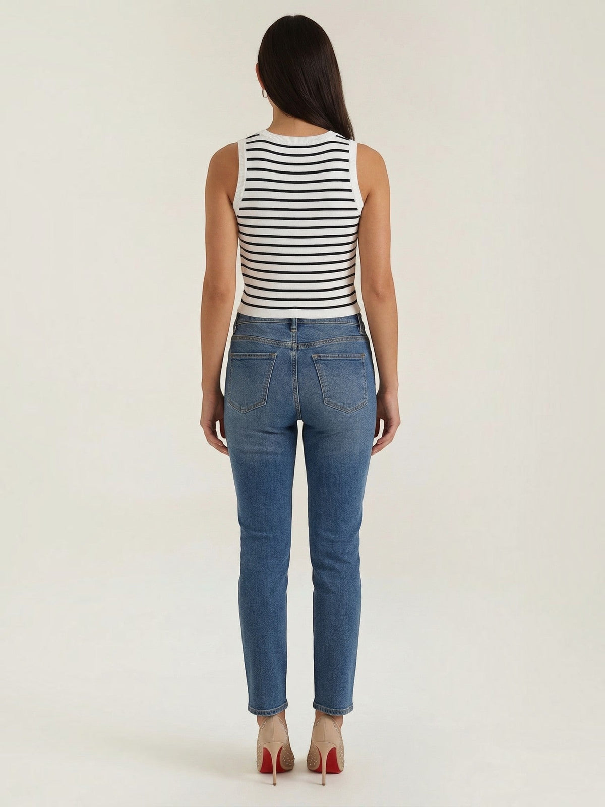 Heloise Strick-Crop-Top mit Streifenmuster