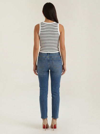 Heloise Strick-Crop-Top mit Streifenmuster