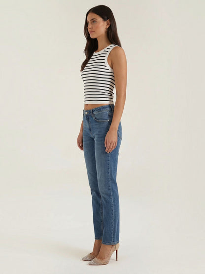 Heloise Strick-Crop-Top mit Streifenmuster