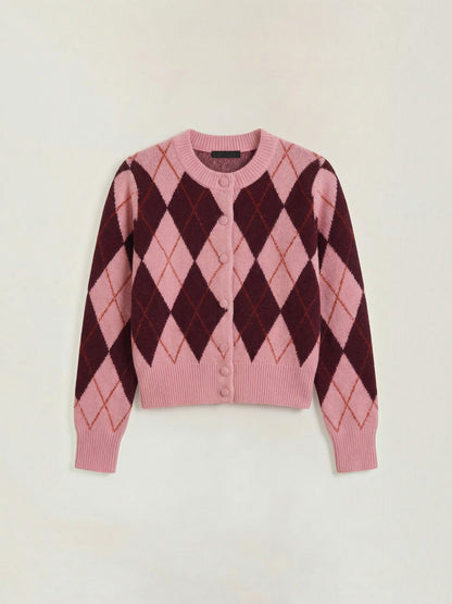 Melody Strickjacke mit Rautenmuster