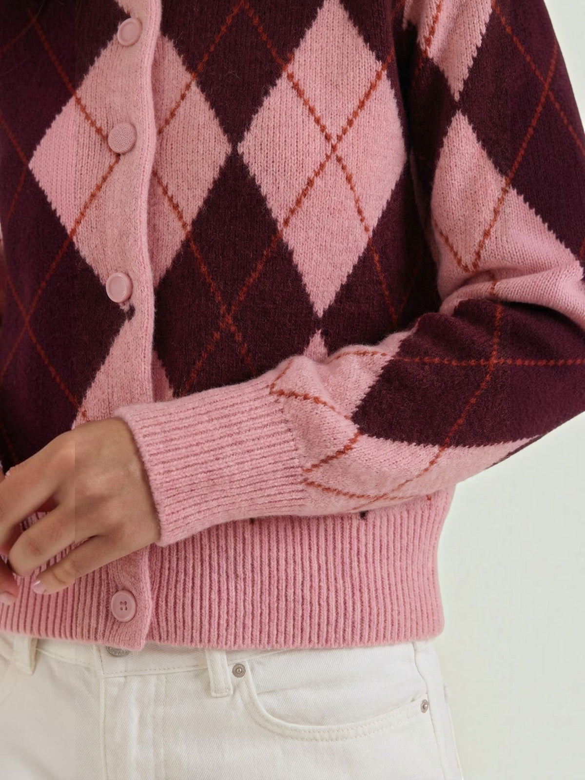 Melody Strickjacke mit Rautenmuster