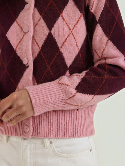 Melody Strickjacke mit Rautenmuster