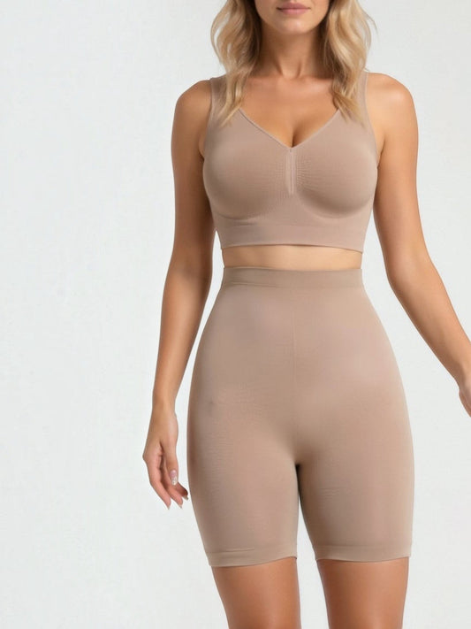 Nahtlose Shorts mit hoher Taille über dem Knie