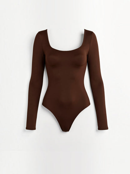 Nahtloser Langarm-Tanga-Body