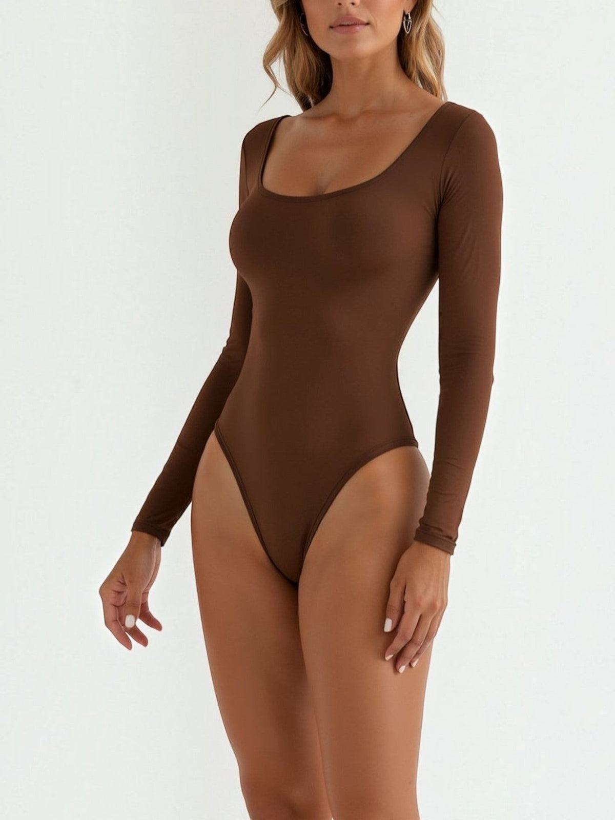 Nahtloser Langarm-Tanga-Body