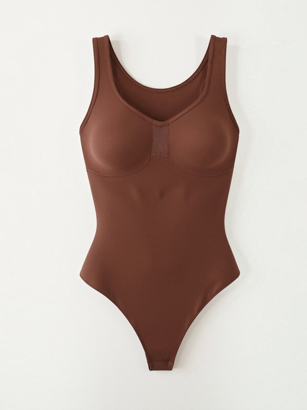 Nahtloser Tanga-Bodysuit mit U-Ausschnitt