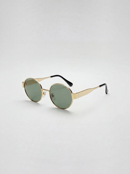 Ovale Sonnenbrille mit schmalem Metallrahmen