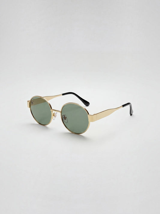 Ovale Sonnenbrille mit schmalem Metallrahmen