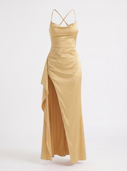 Rhiannon Seidiges Maxi-Slipkleid