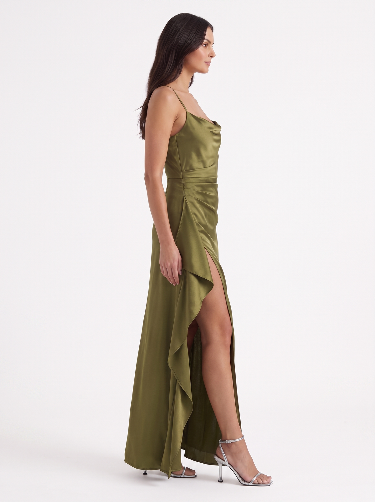Rhiannon Seidiges Maxi-Slipkleid