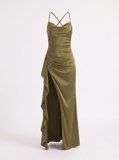 Rhiannon Seidiges Maxi-Slipkleid
