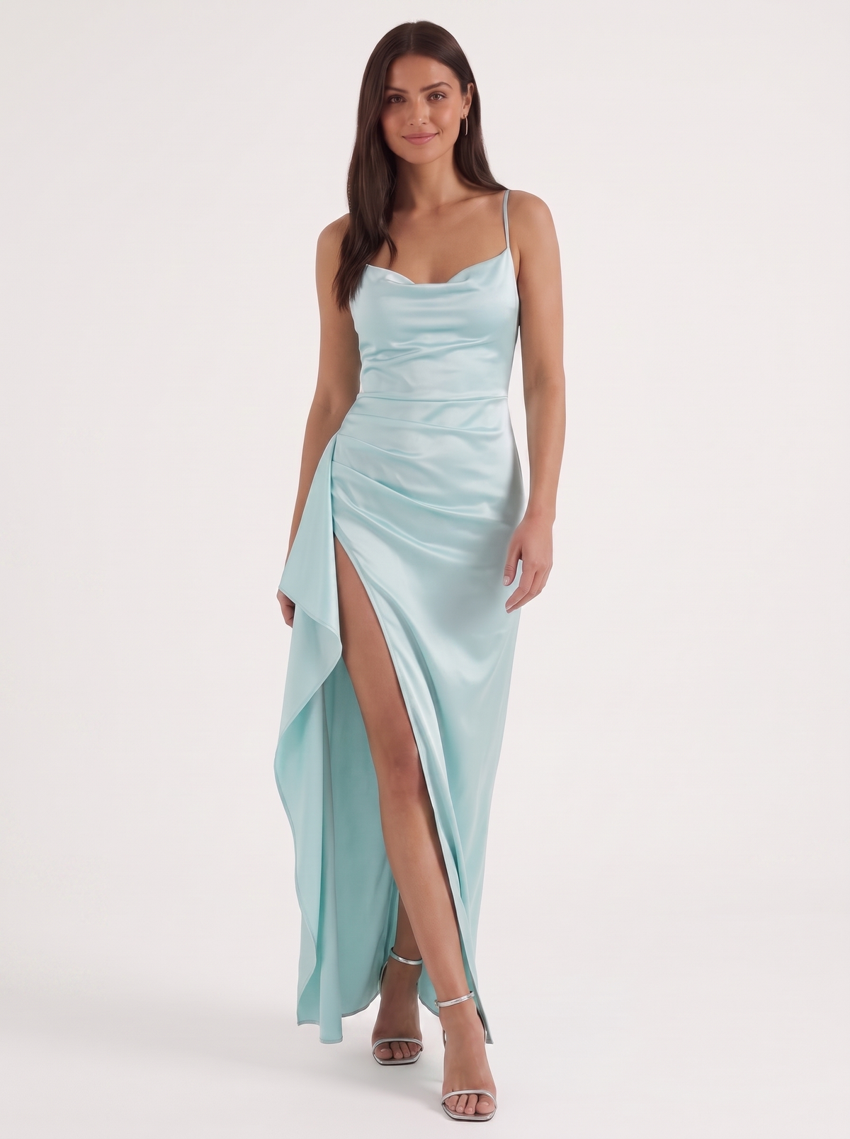 Rhiannon Seidiges Maxi-Slipkleid