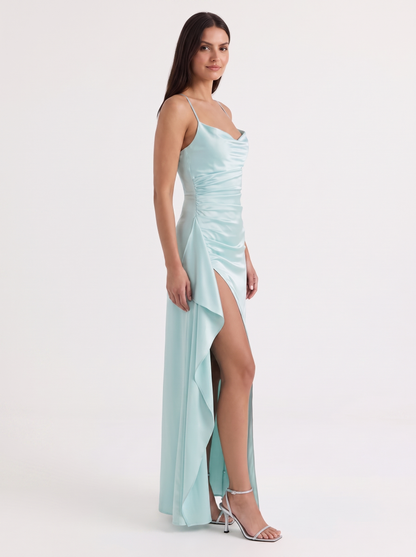 Rhiannon Seidiges Maxi-Slipkleid