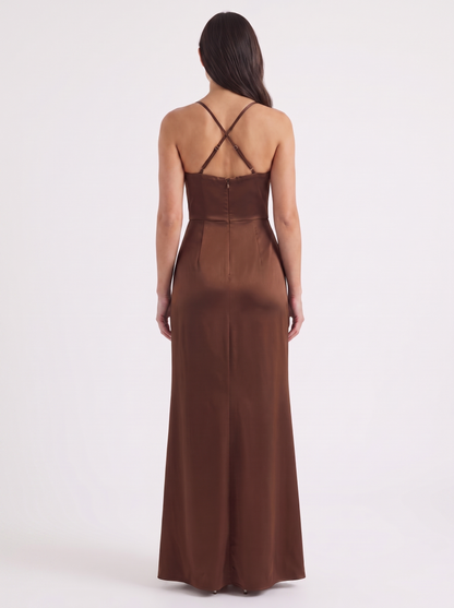 Rhiannon Seidiges Maxi-Slipkleid