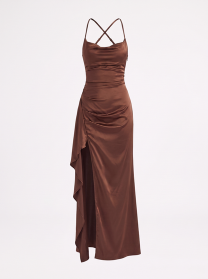 Rhiannon Seidiges Maxi-Slipkleid