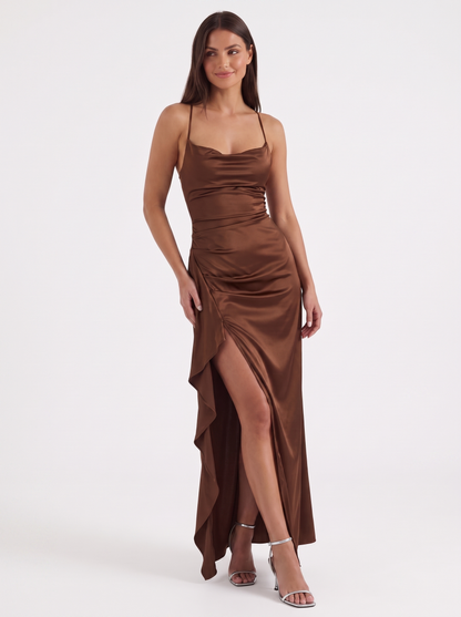 Rhiannon Seidiges Maxi-Slipkleid